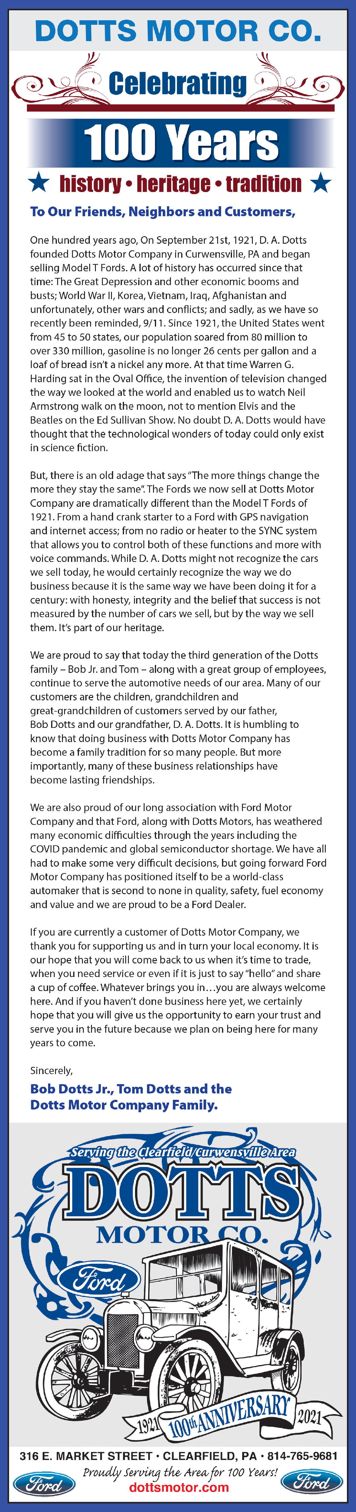 Dotts Motor Co Inc is a Clearfield Ford dealer and a new car and used