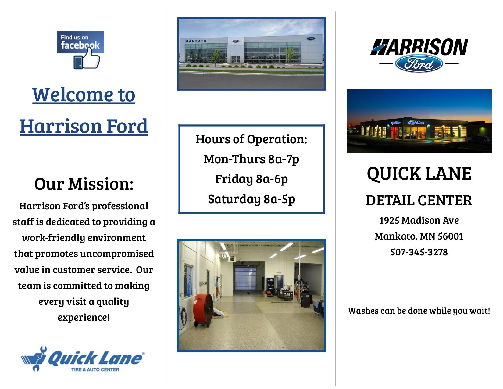 Harrison Ford of Mankato, LLC is a Mankato Ford dealer and a new car