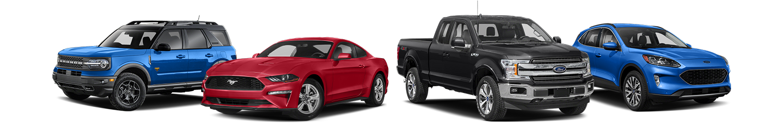 Ford Bronco, Mustang, F-150, and Escape