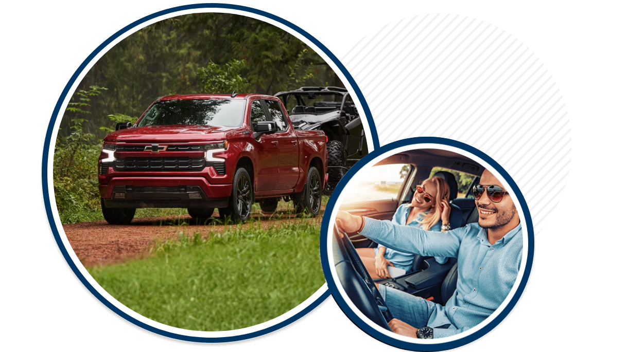 Chevrolet Silverado 1500 and couple in a car.