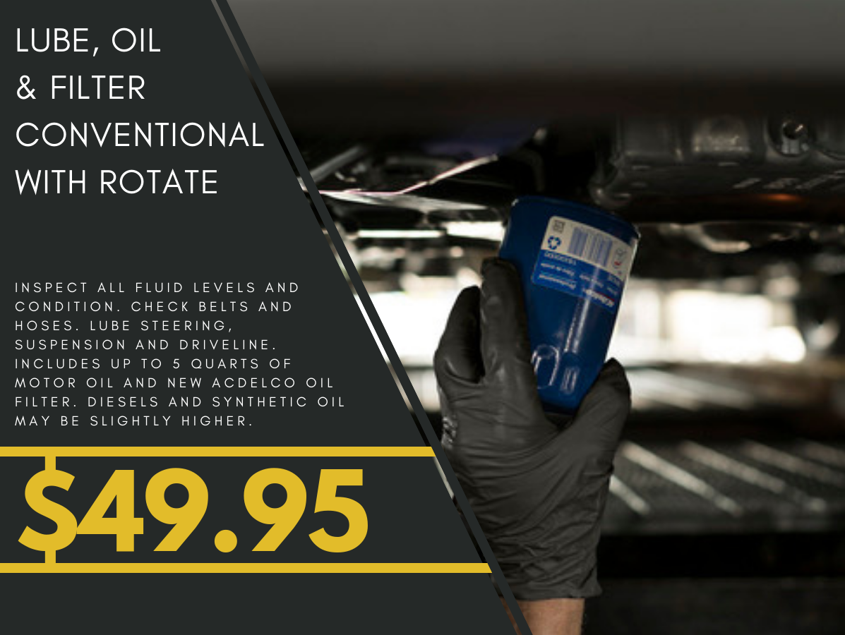 LUBE OIL AND FILTER SERVICE MENU