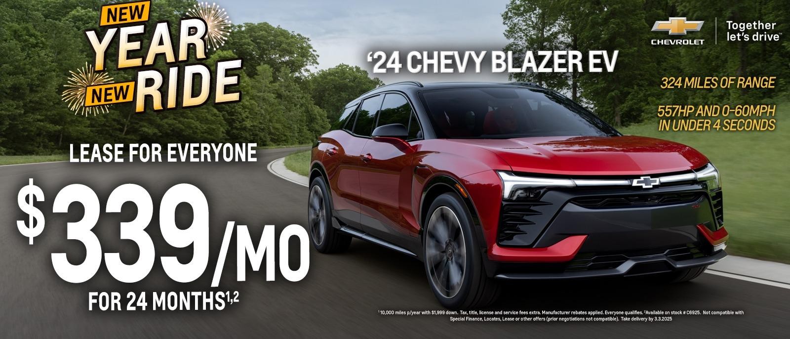 2024 Chevy Blazer EVLease for everyone $339/mo For 24 months