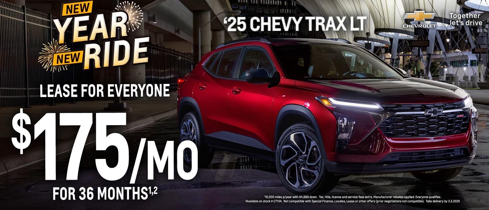 2025 Chevy Trax LT
$175/mo
for
36 Months