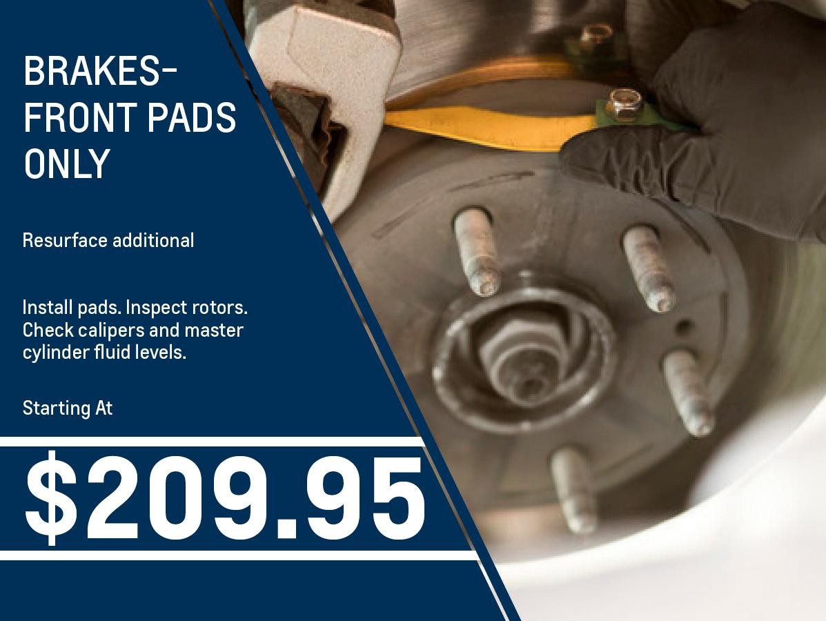 FRONT BRAKE PADS SERVICE MENU