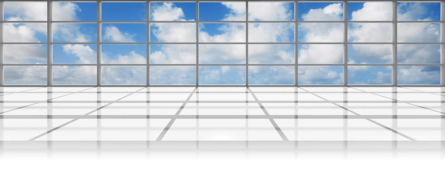 Showroom-with glass Sky background