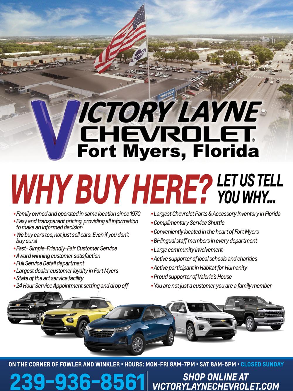 Victory Layne Chevrolet is a FORT MYERS Chevrolet dealer and a new car