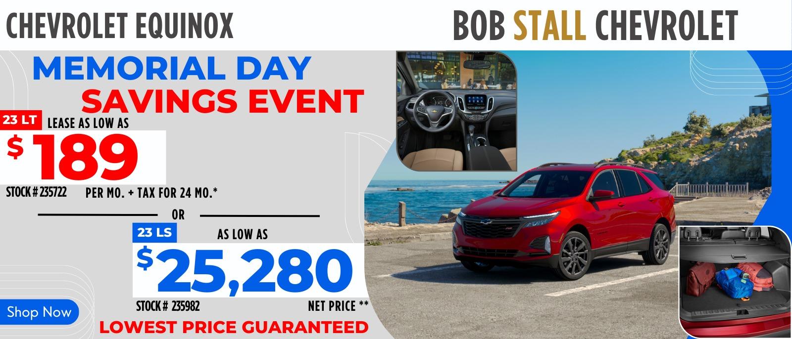 Equinox Savings - Lease as low as $189 per month or as low as $25,280 Net Price