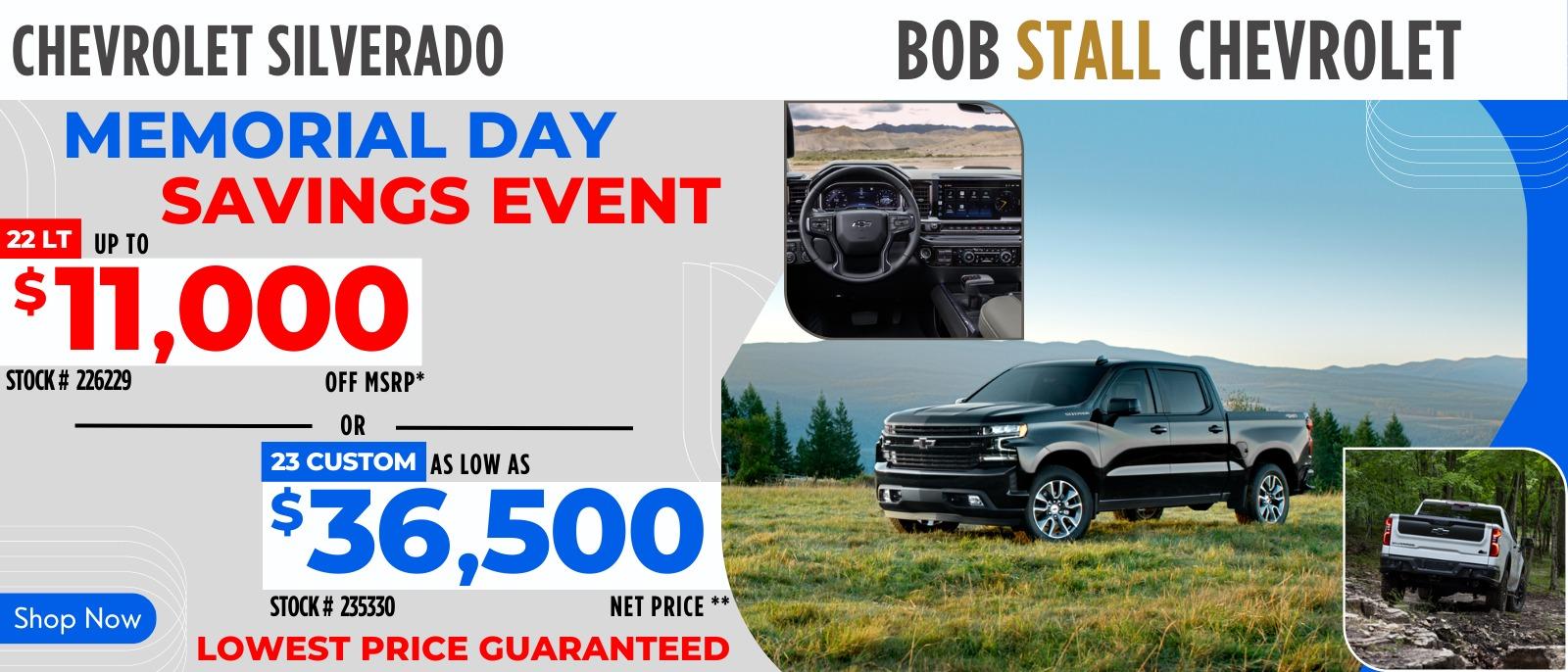 Silverado 1500 Savings - Up to $11,000 off MSRP or As low as $36,500 Net Price
