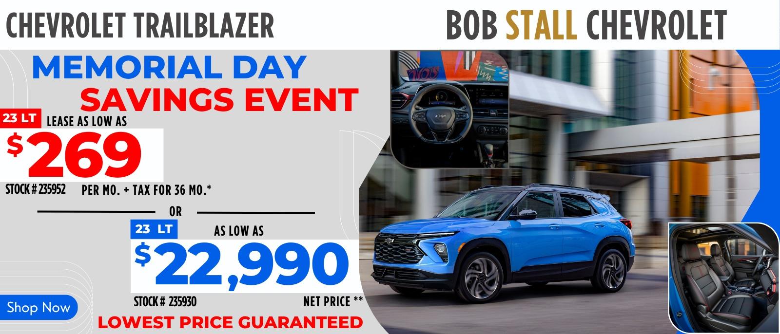 Trailblazer Savings - Lease as low as $269 or As Low as $22,990 Net Price