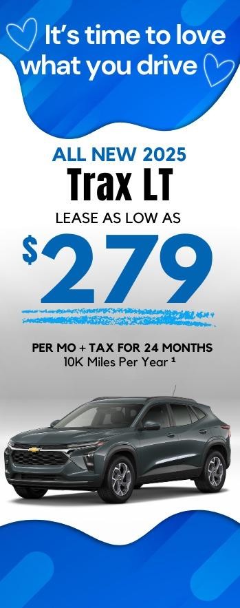 2025 Trax LT Lease as low as $279 per mo + Tax for 24 months 10k miles per year