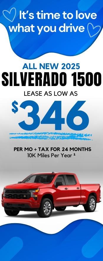 Red Tag Chevy Silverado lease as low as $346 per month