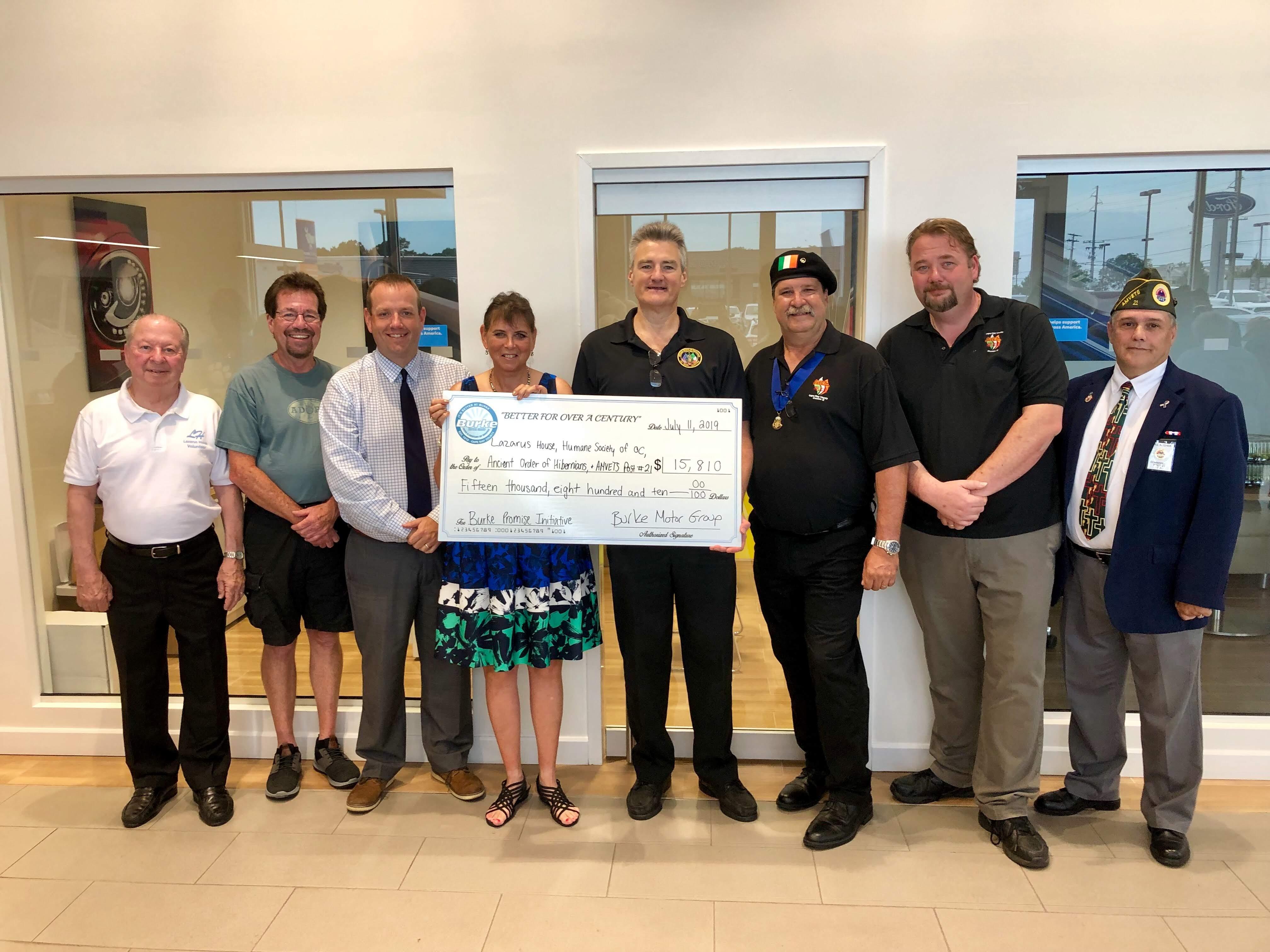 Burke Cadillac check presentation