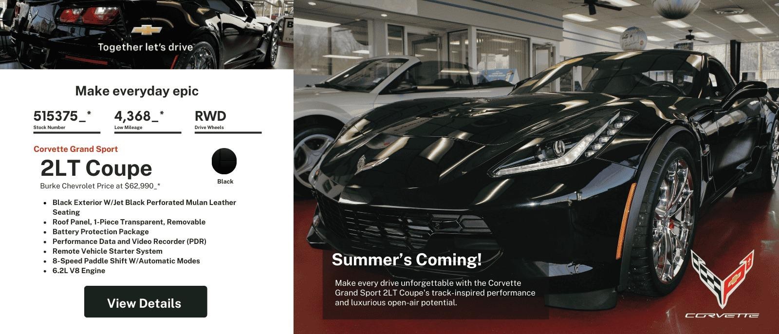 April 2025 Special Promos | 2017 Pre-Owned Chevy Corvette at Burke Chevrolet in Northampton, MA