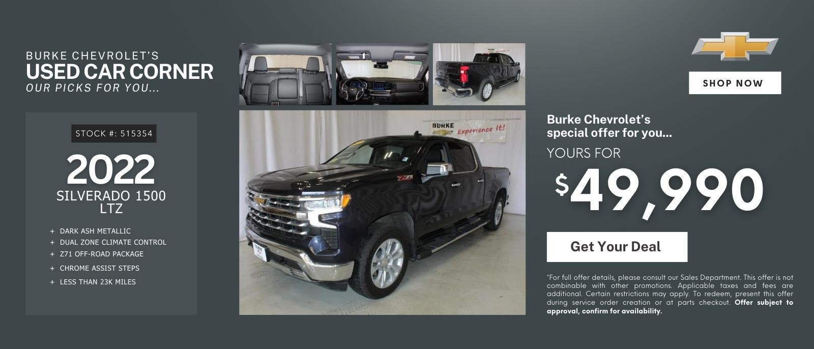 2022 Chevrolet Silverado 1500 LTZ $49,990 | Northampton MA Deal at Burke Chevrolet of Northampton - Call for DETAILS!