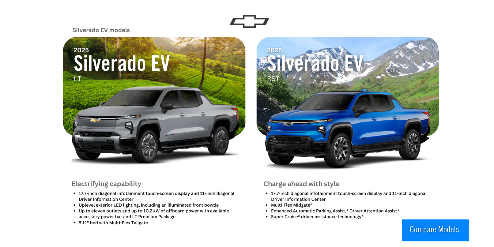 Comparing 2025 Silverado EV Models