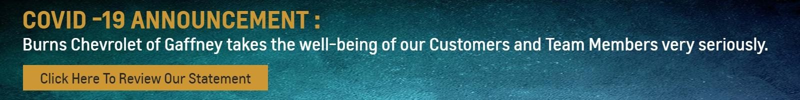 COVID -19 ANNOUNCEMENT