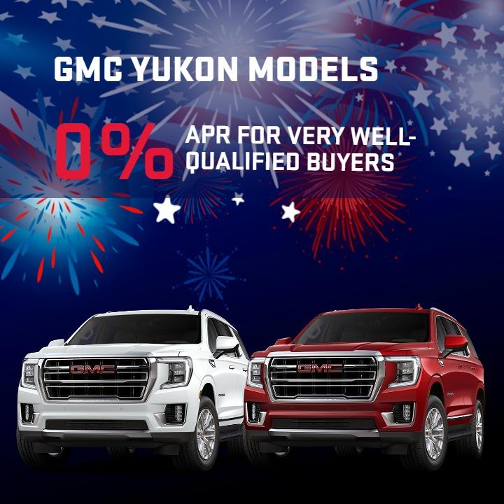 GMC YUKON MODELS
0% APR for very well-qualified buyers.