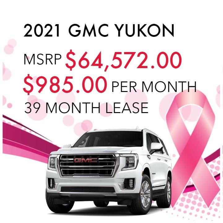 2021 GMC Yukon
Stock Number Mg145211
MSRP $66,940
$985 per month
39 Month Lease
Pricing may vary based on stock number. See dealer for details.