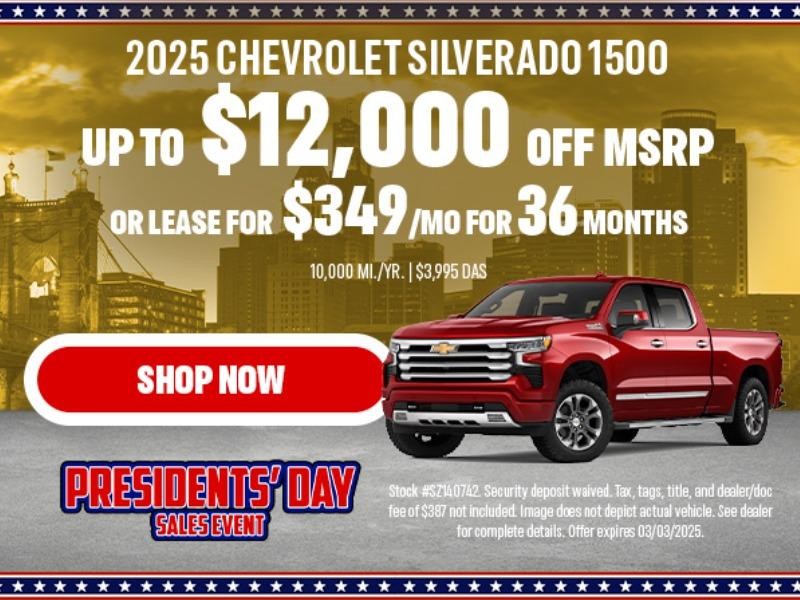 2025 Silverado 1500 UP TO $12,000 OFF OR LEASE FOR $349 PER MONTH