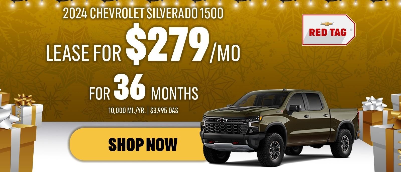 2024 Chevrolet Silverado 1500
Lease For $279/mo For 36 Months 10,000 Mi./Yr | $3,995 DAS