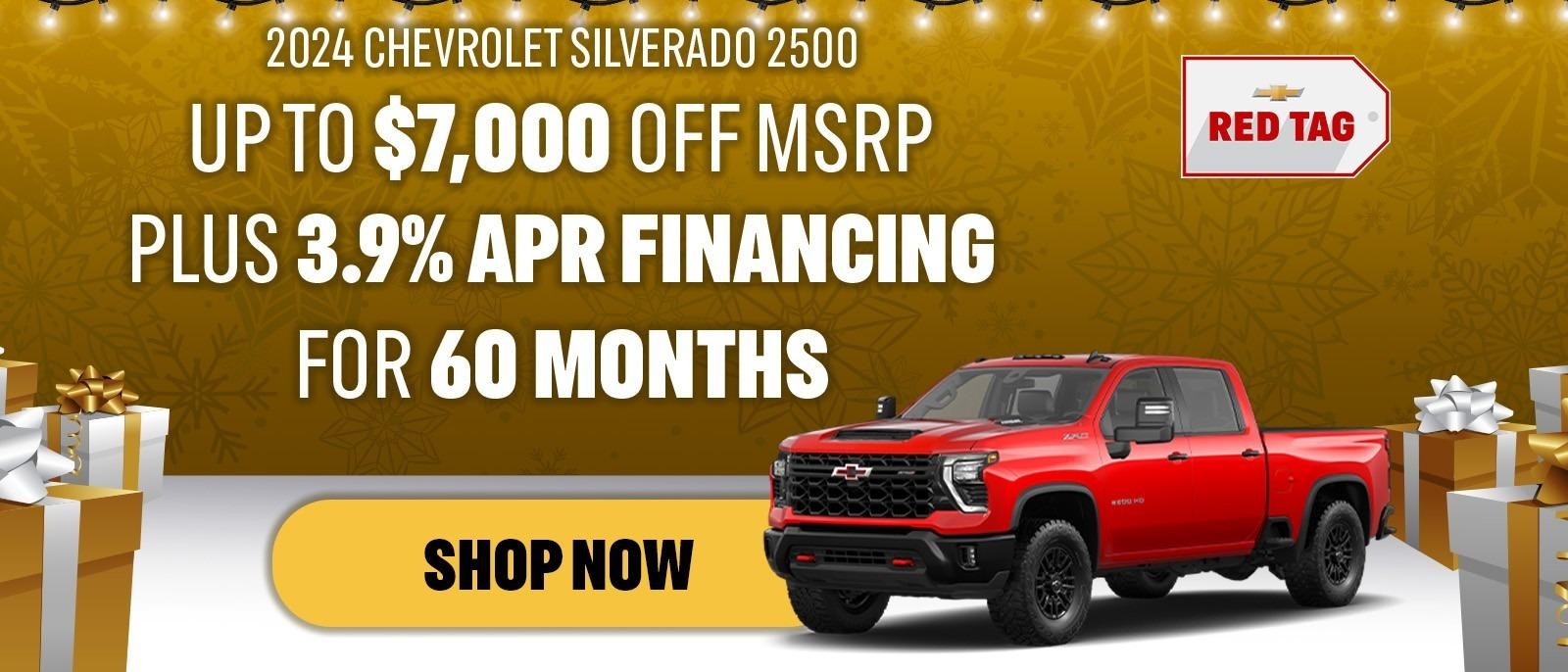 2024 Chevrolet Silverado 2500
Up To $7,000 OFF MSRP
Plus 3.9% APR Financing For 60 Months