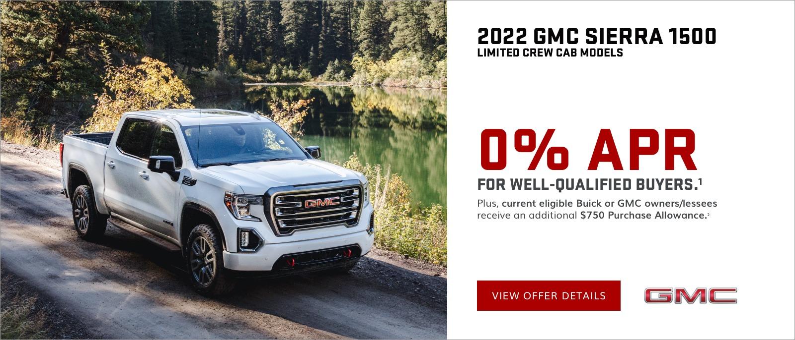 0% APR for well-qualified buyers.
Plus, current eligible Buick or GMC owners/lessees receive an additional $750 Purchase Allowance.