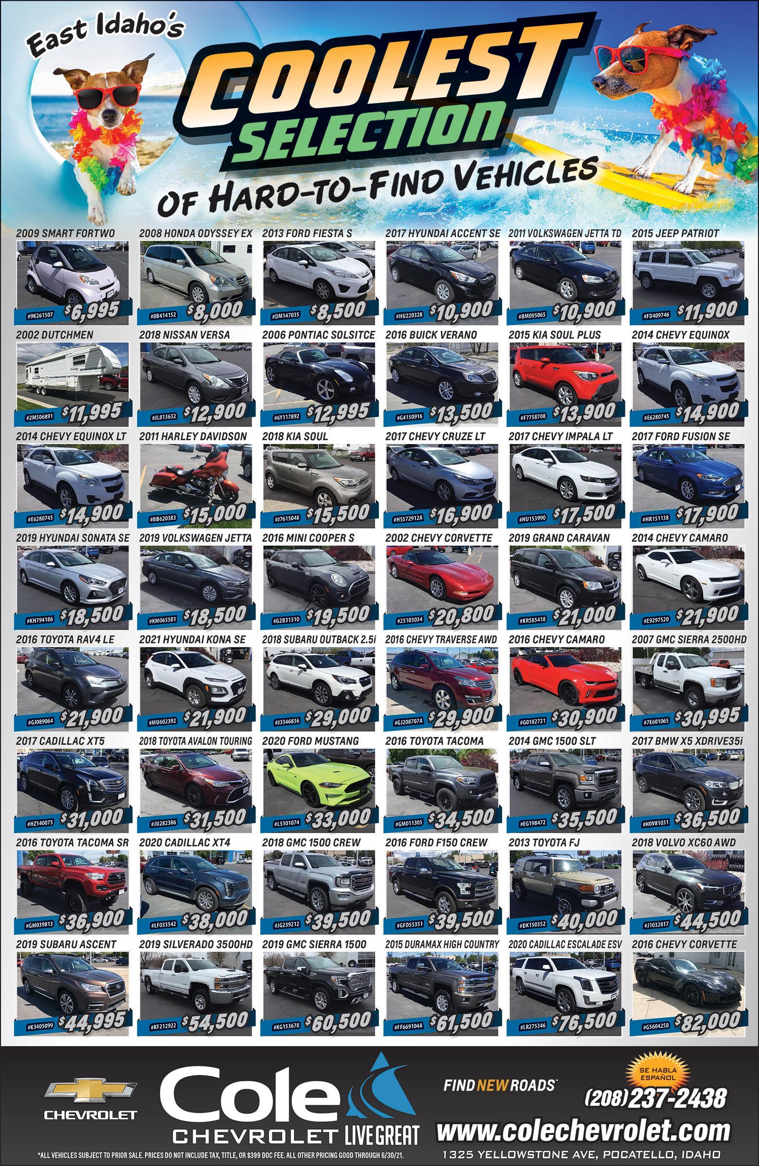 Cole Chevrolet is a Pocatello Chevrolet dealer and a new car and used