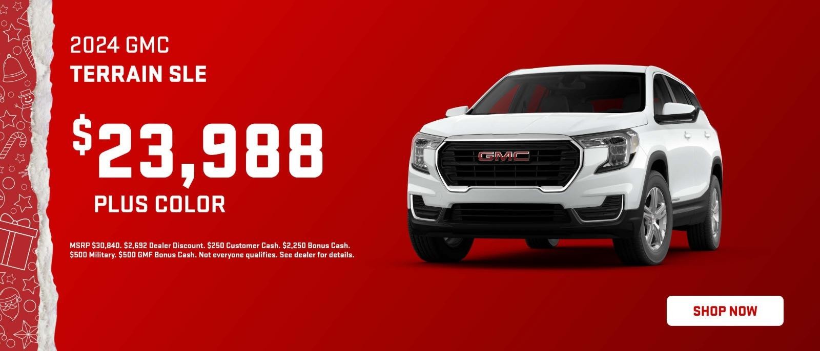 2024 GMC TERRAIN SLE $23,988 PLUS COLOR