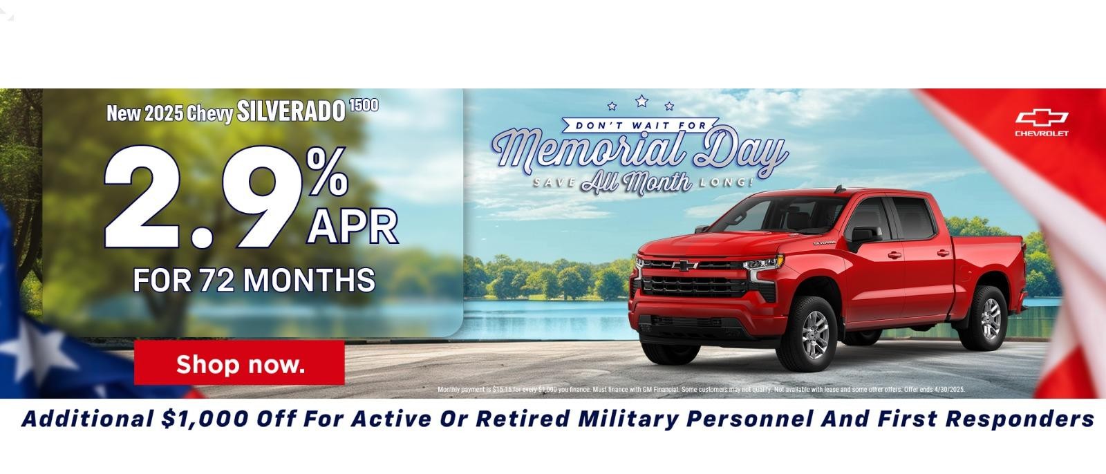 2.9% APR for 72 months