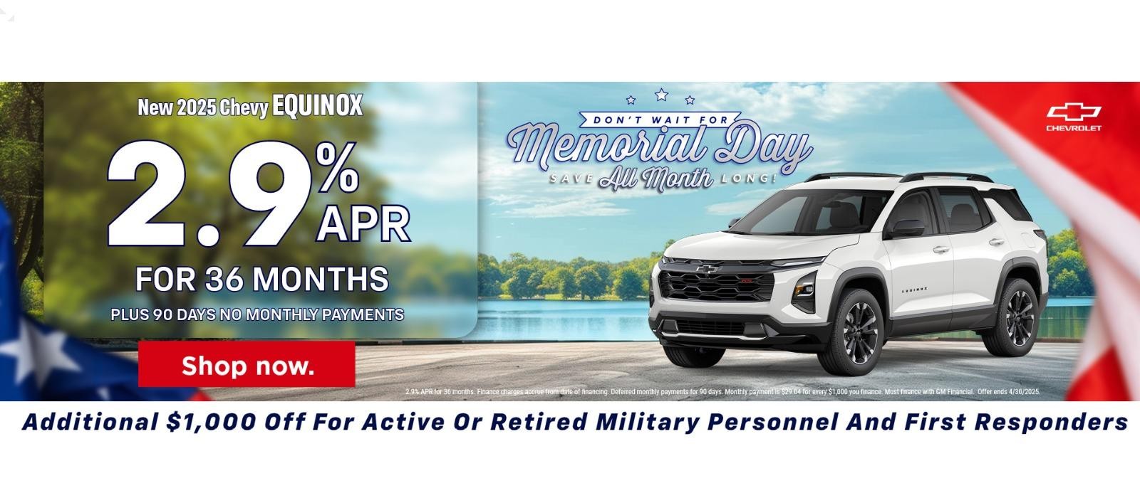 2.9% APR for 36 months