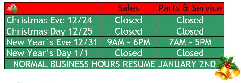 Holiday Hours 2024