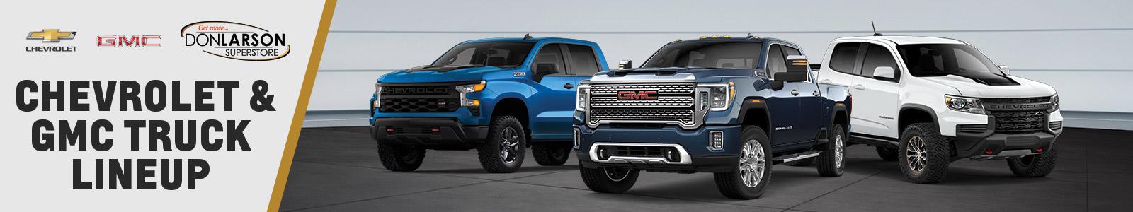 GM Truck Lineup | Don Larson Chevrolet Buick GMC | Baraboo, WI GM Truck Lineup | Don Larson Chevrolet Buick GMC | Baraboo, WI