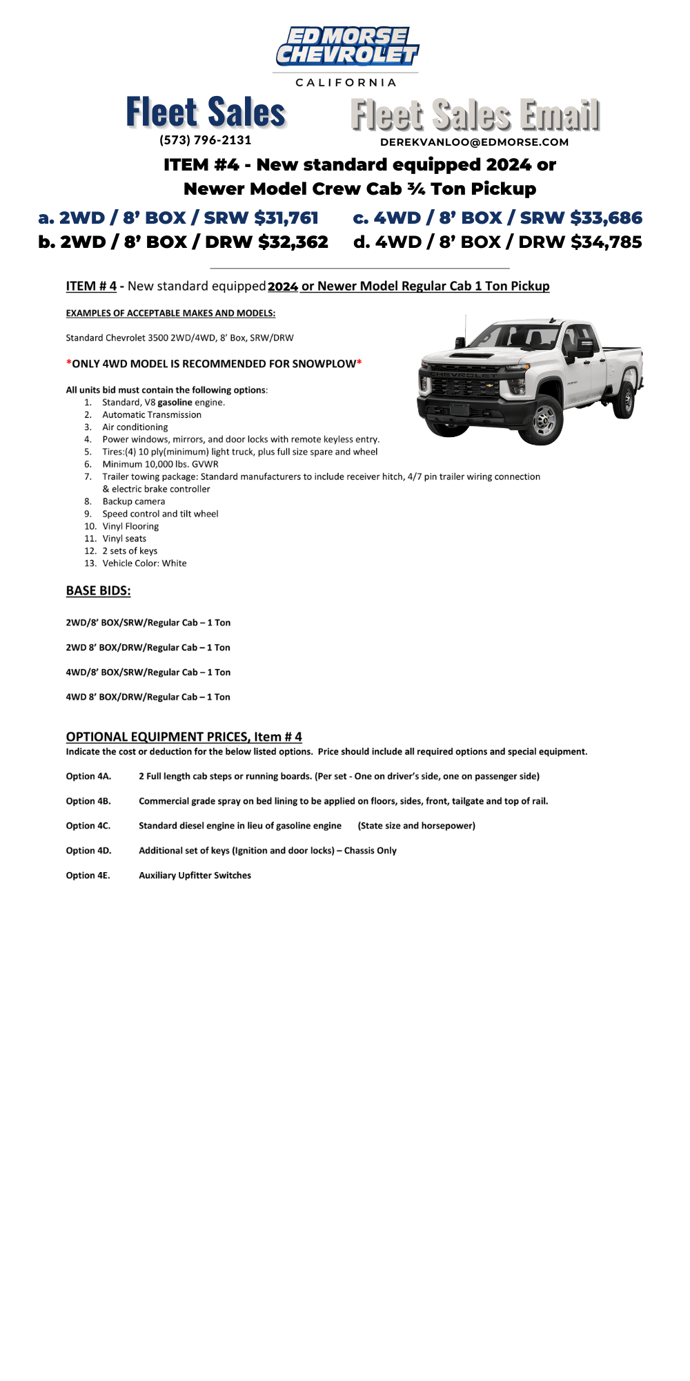 Ed Morse Chevrolet North California MO is a CALIFORNIA Chevrolet dealer