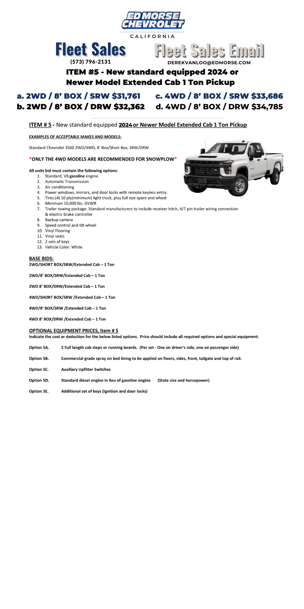 Ed Morse Chevrolet North California MO is a CALIFORNIA Chevrolet dealer