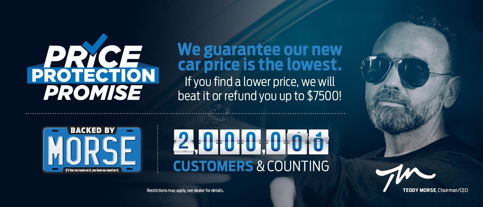 We guarantee our new car price is the lowest.