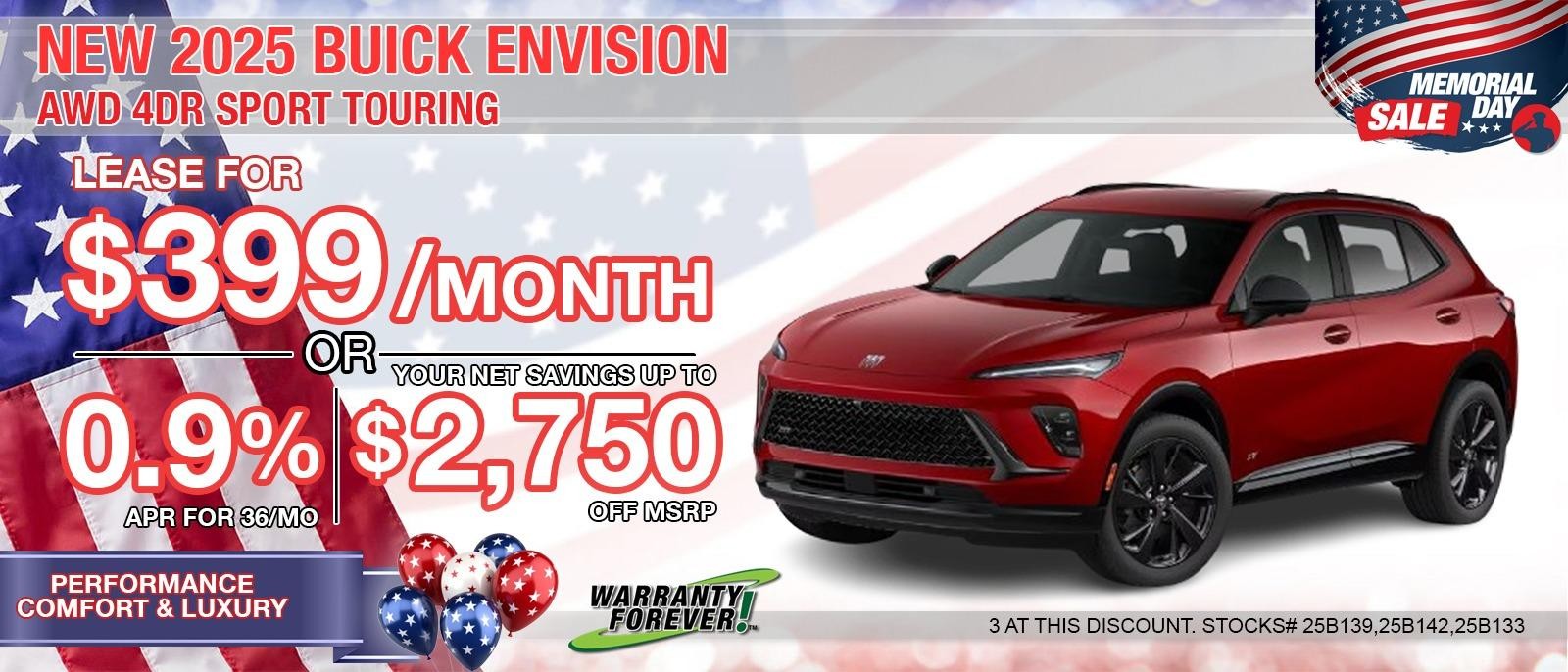 NEW 2025 BUICK ENVISION SPORT. SAVE UP TO $2,750 OFF MSRP