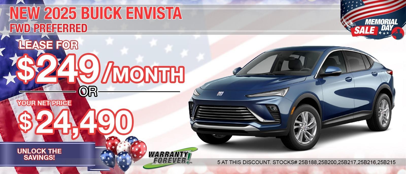 NEW 2025 BUICK ENVISTA PREFERRED. YOUR NET PRICE $24,490.