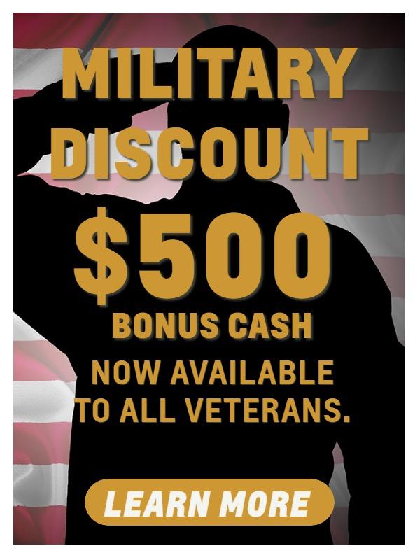 Military Discount. $500 bonus cash.
