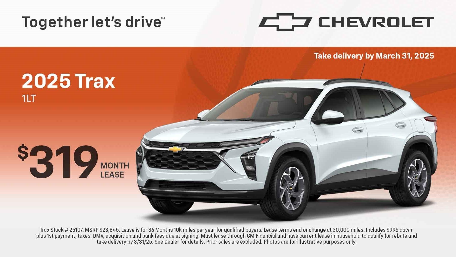 2025 Chevy Trax 1LT as low as $319/month!