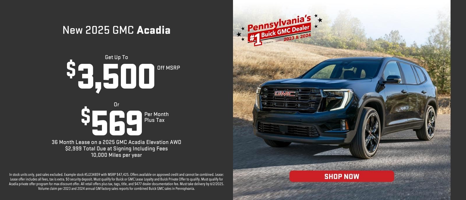 New 2025 GMC Acadia