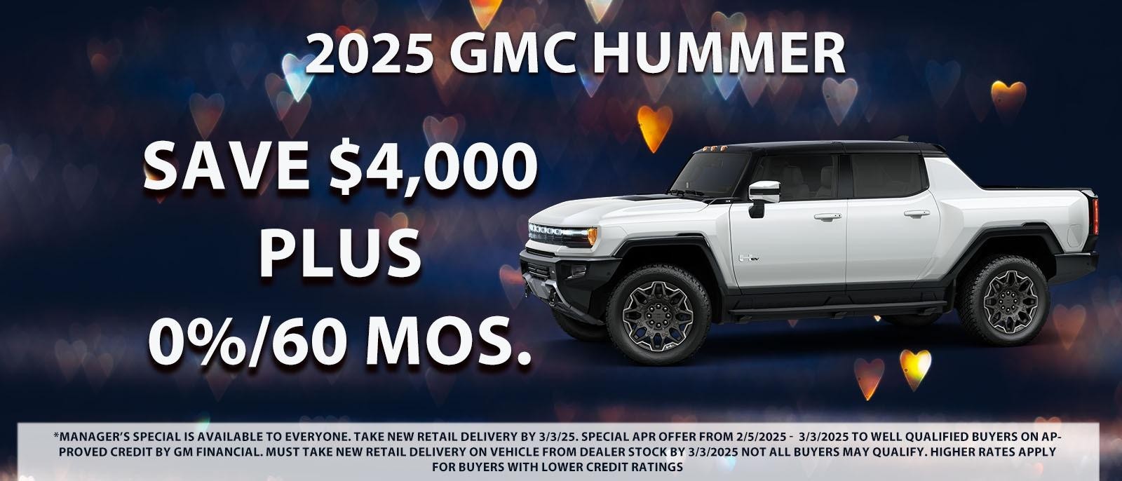 Save $4000 on your new GMC Hummer