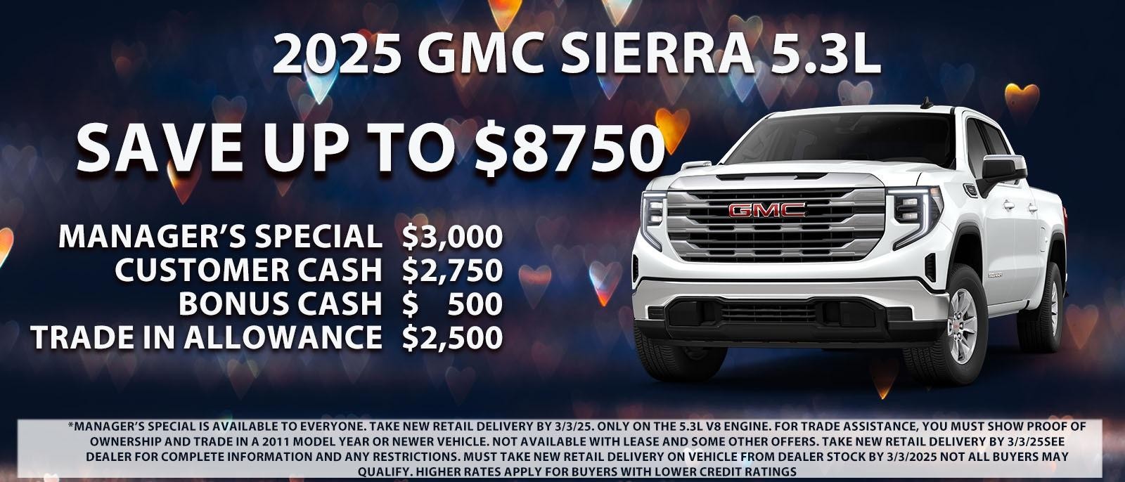 Save up to $8750 on your new GMC Sierra LD