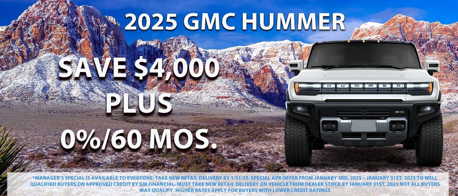 Save $4000 on your 2025 GMC Hummer now!