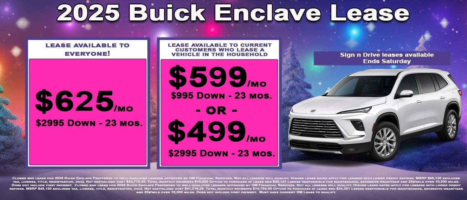 Lease your new Enclave for only $499 per month