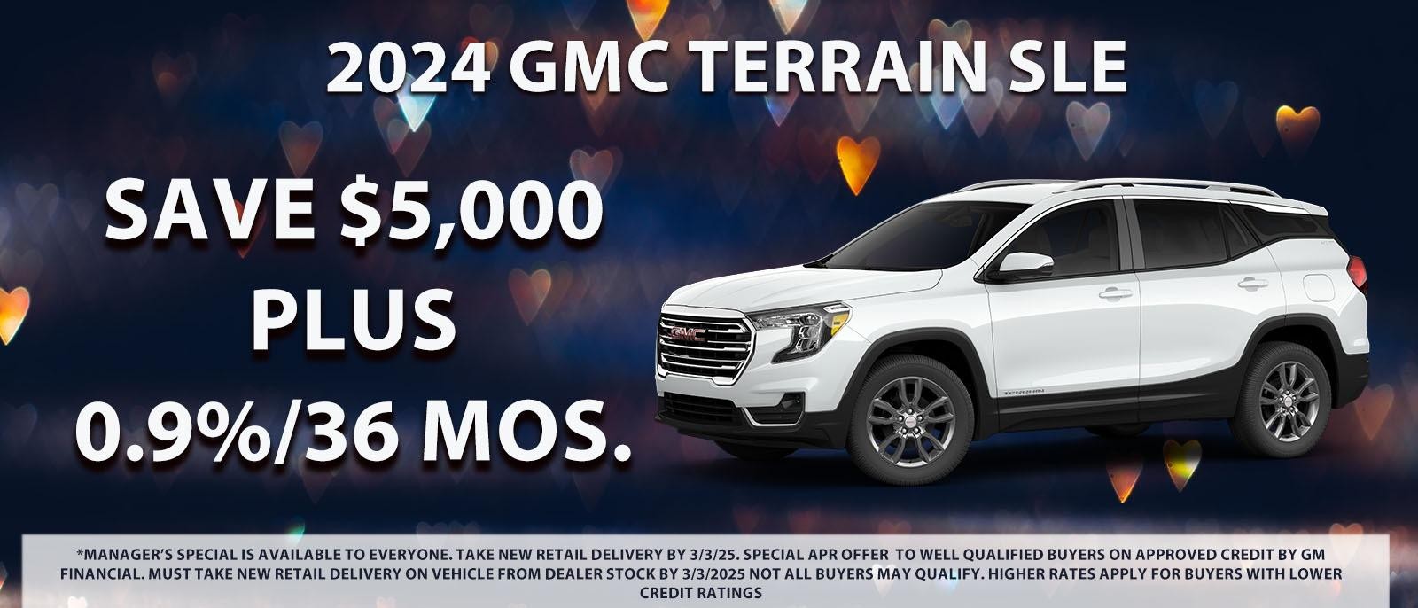 Save $5000 on your new GMC Terrain