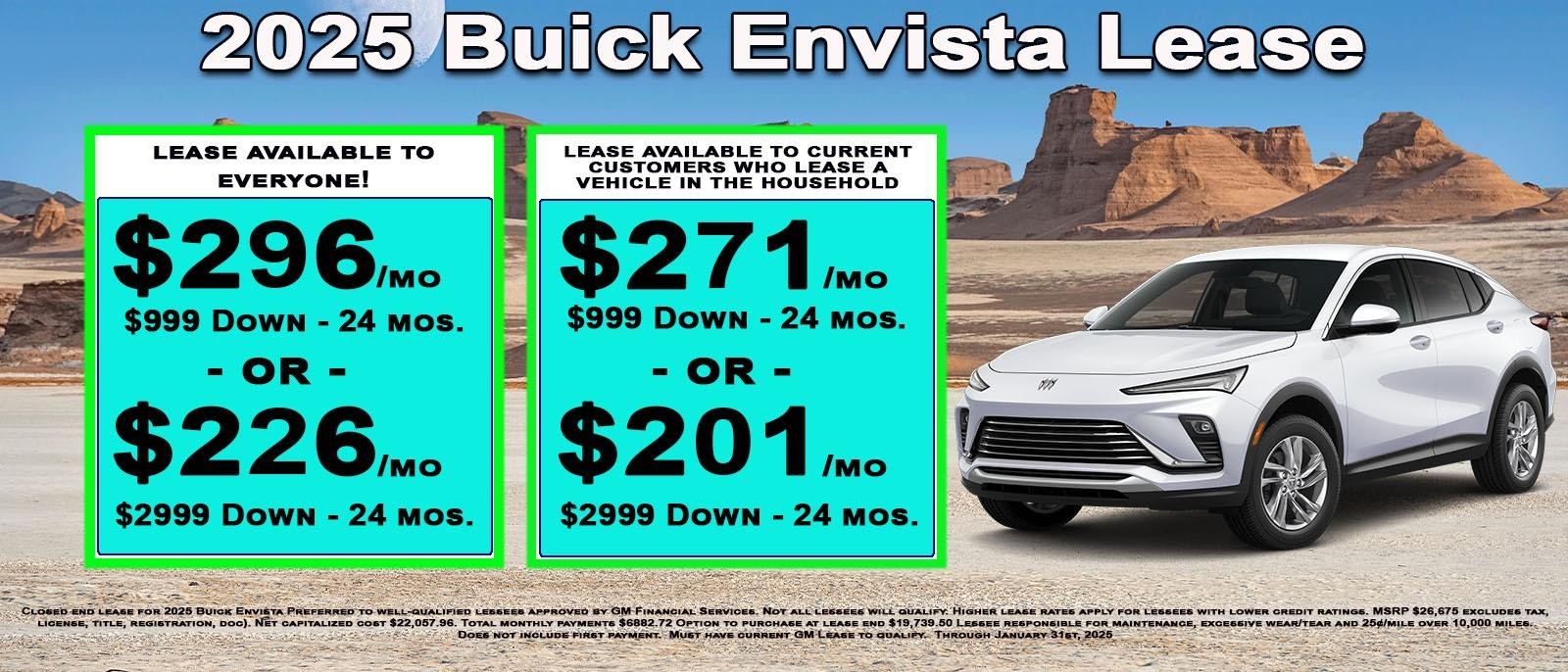 Lease your new Buick Envista now as low as $201 per month