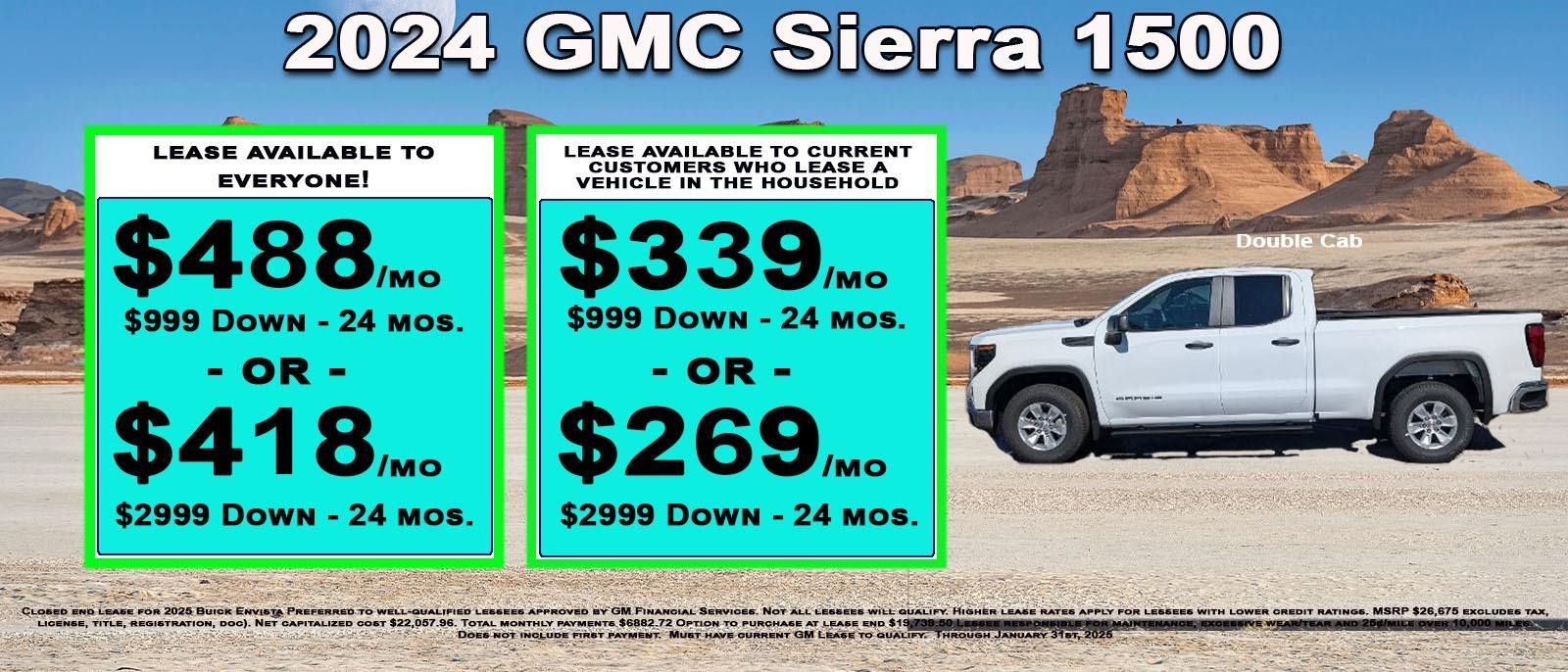 Lease your new GMC Sierra now