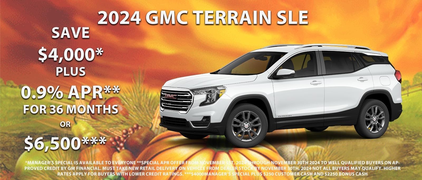 Save $4000 on your new GMC Terrain