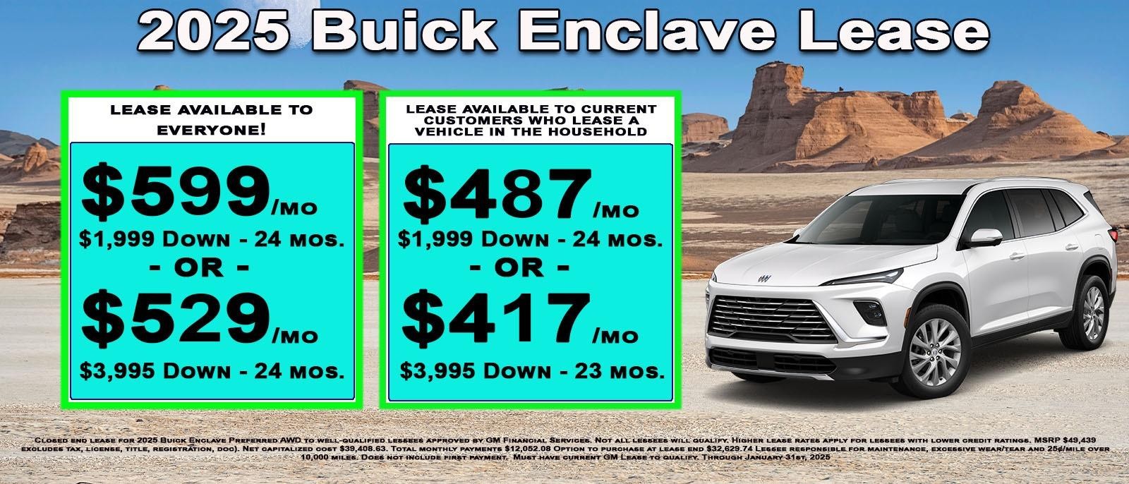 Lease your new Buick Enclave now!