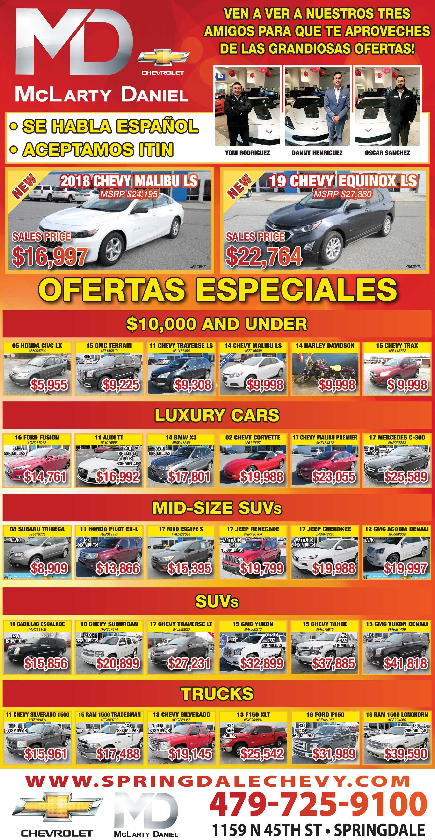 McLarty Daniel Chevrolet is a SPRINGDALE Chevrolet dealer and a new car